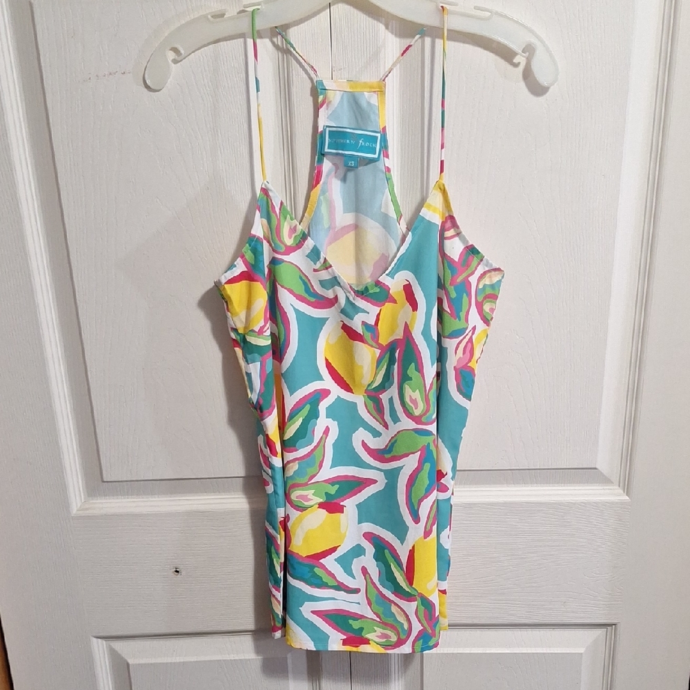 Southern Frock Multicolor Spaghetti Strap Lightweight Sleeveless Blouse-XS